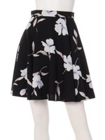 大花プリントフレアスカート/ベージュ