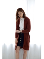 【AZUL by moussy】コットン100%地柄ストライプ七分袖ガウン/O/WHT
