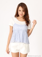 TシャツSETキャミチュニック/サックス