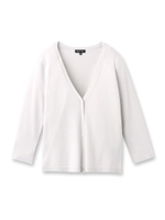 [S]レーヨン混ショートニットカーディガン/ホワイト(001)