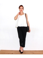 ジョーゼットセットアップ/ホワイト/ブラック(058)