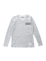 【KIDS】Anywhere刺繍HOTタックフライス長袖VネックＴ/T.GRY