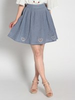 ハートフレアスカート/ブルー