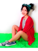 【ANAP】ANAPロゴニットカーディガン/RD