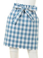 ギンガムチェックウエストギャザースカート/ブルー