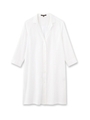 コットン×リネンロングシャツ/ホワイト(001)