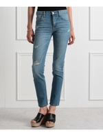 ダメージデニムパンツ/ブルー(092)