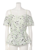 フラワータックペプラムTOP/L/BLU