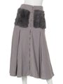 ポケットファーマキシスカート/Gray