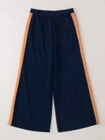 ライン入りニットガウチョパンツ/NAVY