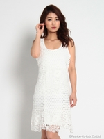 レースフレアワンピース/ホワイト