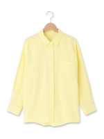 綿麻シャンブレーシャツ/レモンイエロー(031)