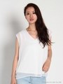 VネックシアーTOPS/ホワイト
