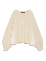 [Balcony and Bed]縄編みMIXプルオーバー/MILK