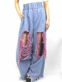 denim wide pants/PINK