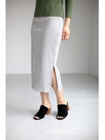 【AZUL by moussy】テレコロングタイトスカート/T.GRY