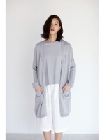 【AZUL by moussy】ラメニットカーデ/L/GRY