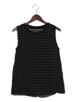 ★JOCAP 布帛重ね ボーダー カットソー / ノースリーブ/Black