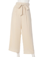 サッシュベルト付ワイドパンツ/ベージュ
