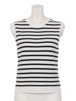 シンプルノースリーブニット/ボルドー