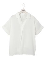 ジョーゼットカフタンスキッパーブラウス/ネイビー