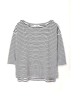 《HOLIDAY LINE》ストレッチポンチボートネックボーダーカットソー/ホワイト(031)