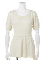 ブークレーぺプラムブラウス/ホワイト