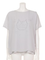 星空シフォンレイヤードTシャツ/ライトグレー
