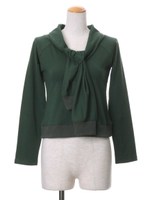 カーデ結び風７分袖トップス/ネイビー