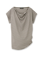 【VERY4月号掲載】[L]ドレープボーダーカットソー/チャコールグレー(314)