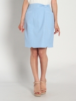 デニム調スカート/シロ