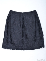 ベルフラワーレースタックスカート/ネイビー