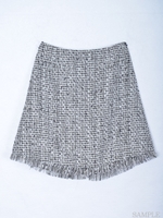 ラメツイードフレアスカート/ブラック