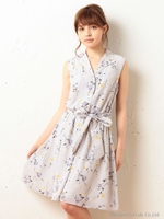 ヴィンテージ花柄ワンピース/ブラック