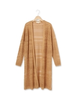 透かし柄ロングニットカーディガン/キャメル(041)