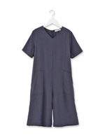 Vネックワイドサロペットパンツ/サンドベージュ(053)