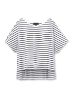 [L]天竺ボーダーカットソー/ライトグレー(311)