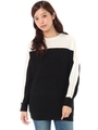 【AZUL by moussy】ウォッシャブルソフトタッチ片畦ドルマンニットプルオーバー/柄WHT