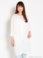 シャーリングテープ刺しゅうワンピース/グレー