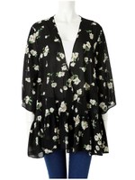 フラワーシフォンカーディガン/ブラック