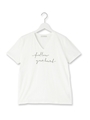オーガニックコットンVネックロゴTシャツ/ブラウン(042)