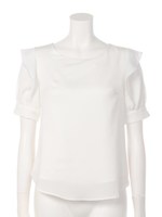 肩フリルシンプルブラウス/ピンク