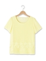 裾モチーフレースカットソー/レモンイエロー(031)