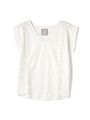《BLANCHIC》レースドッキングＴシャツ/ホワイト(030)