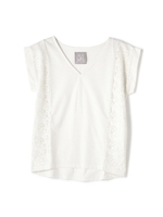 《BLANCHIC》レースドッキングＴシャツ/ホワイト(030)