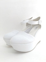 【R&E】パイピングハイウェッジセパレートパンプス/ホワイト