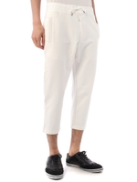 【AZUL by moussy】度詰裏毛クロップドパンツ/WHT