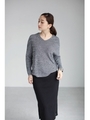 【AZUL by moussy】12GドルマンVネックニットプルオーバー/BLU