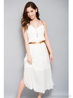 スラブロングワンピース/ネイビー