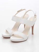 【R&E】Wストラップヒールサンダル/ブラック